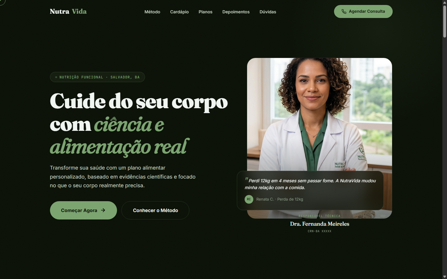 Landing Page Nutrição